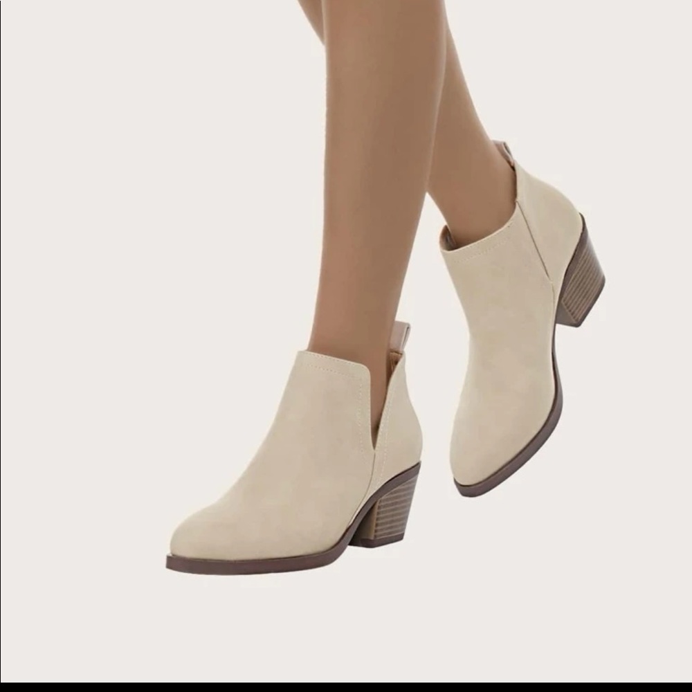 pointed toed chunky heeled booties